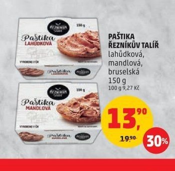 PAŠTIKA ŘEZNÍKŮV TALÍŘ lahůdková, mandlová, bruselská
