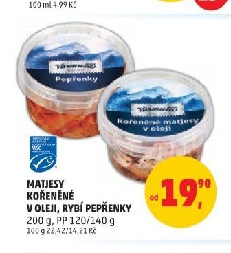 Matjesy kořeněné v oleji, rybí pepřenky