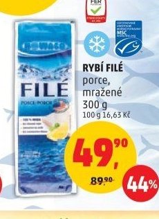 Rybí filé porce, mražené