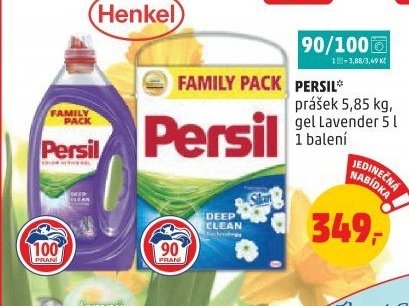Persil prášek 5,85 kg, gel Lavender 5 l
