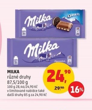 Milka různé druhy