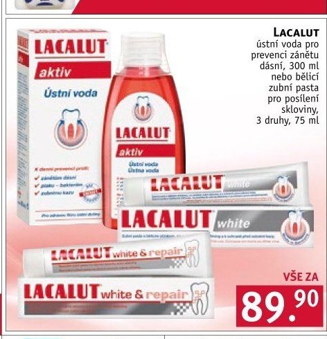 Lacalut ústní voda, zubní pasta