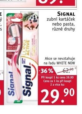 Signal zubní kartáček nebo pasta