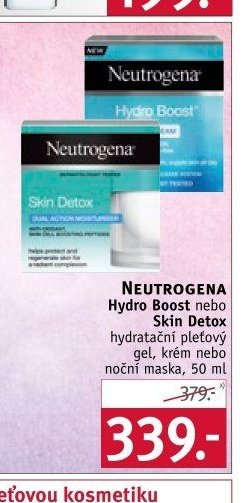 Neutrogena Hydro Boost nebo Skin Detox hydratační pleťový gel, krém nebo noční maska