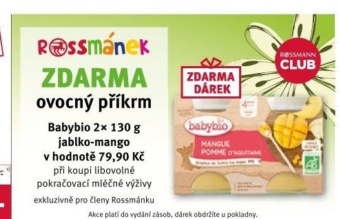 Babybio ovocný příkrm 2x 130 g