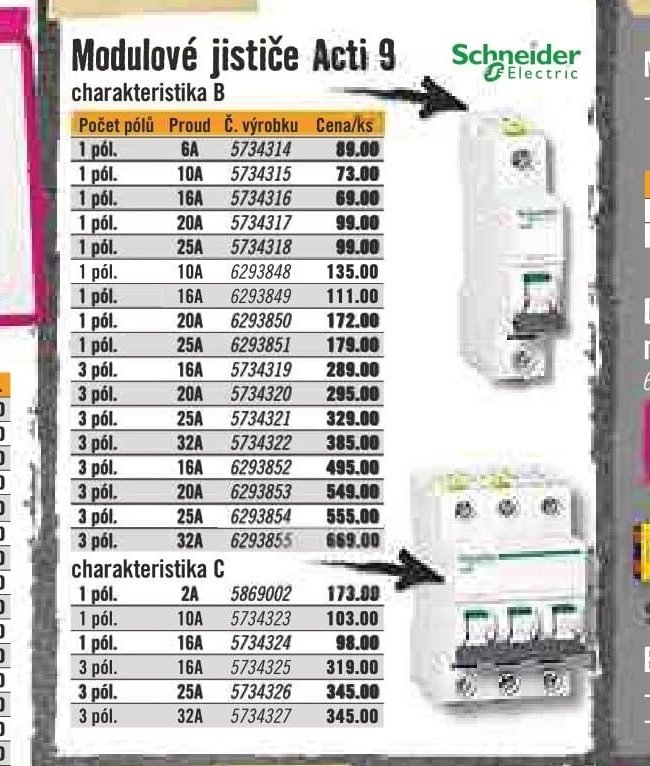 Modulové jističe Acti 9 - Hornbach akcniletaky.com