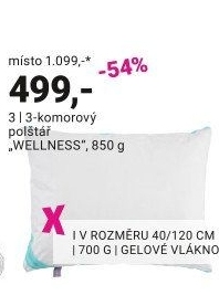 3-KOMOROVÝ POLŠTÁŘ „WELLNESS“