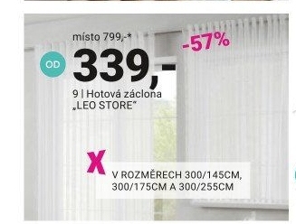 HOTOVÁ ZÁCLONA „LEO STORE“