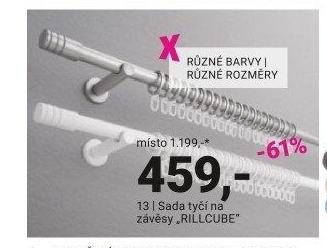 SADA TYČÍ NA ZÁVĚSY „RILLCUBE“