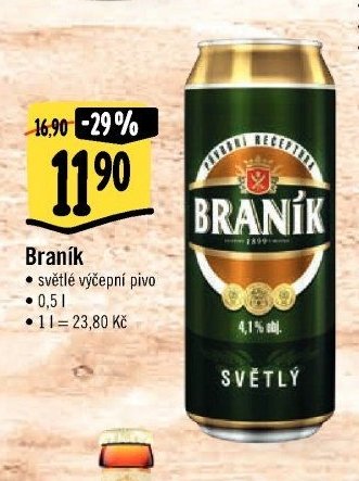 Braník světlé výčepní pivo