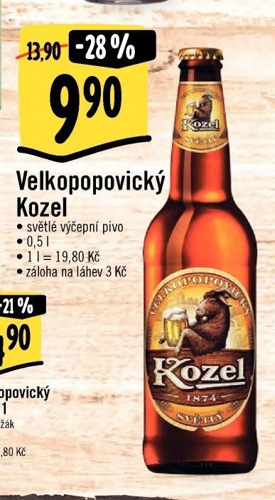 Velkopopovický Kozel světlé výčepní pivo