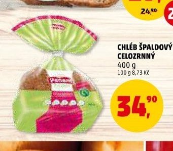 CHLÉB ŠPALDOVÝ CELOZRNNÝ 400 g