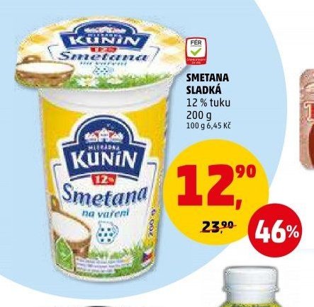 SMETANA SLADKÁ 12 % tuku