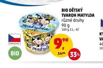 BIO DĚTSKÝ TVAROH MATYLDA
