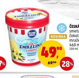 ČESKÁ ZMRZLINA Z OPOČNA smetanová vanilková, čokoládová, mražená 460 ml