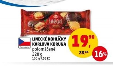 Linecké rohlíčky Karlova Koruna polomáčené 220 g
