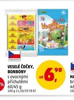 Veselé čočky, bonbony s ovocnými příchutěmi 60/45 g