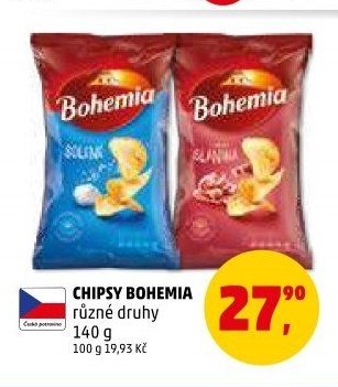 Chipsy Bohemia různé druhy 140 g