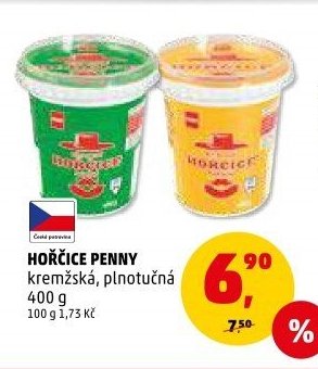 Hořčice Penny kremžská, plnotučná 400 g