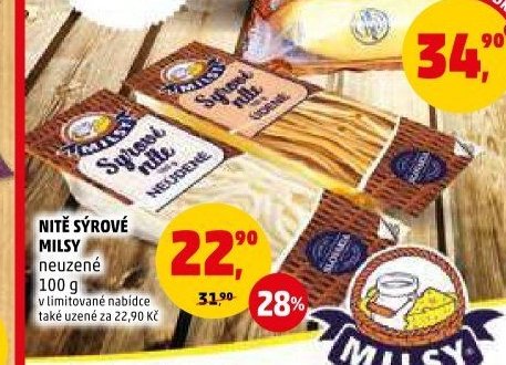 NITĚ SÝROVÉ MILSY neuzené 100 g