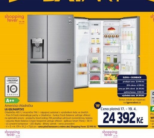 Americká chladnička LG GSL960PZVZ