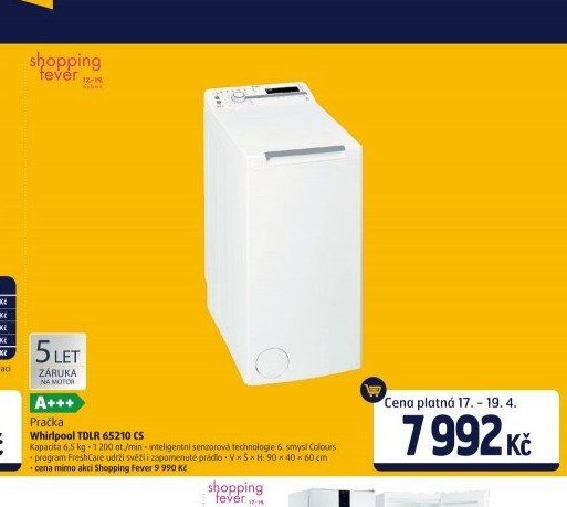 Pračka Whirlpool TDLR 65210 CS