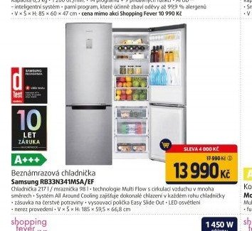 Bezmrazová chladnička Samsung RB33N341MSA/EF