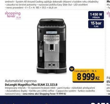 Automatické espresso DeLonghi Magnifica Plus ECAM 22.323.B