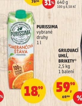 Purissima pomerančová šťáva