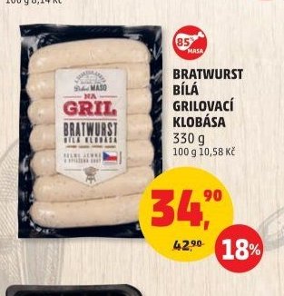 BRATWURST BÍLÁ GRILOVACÍ KLOBÁSA