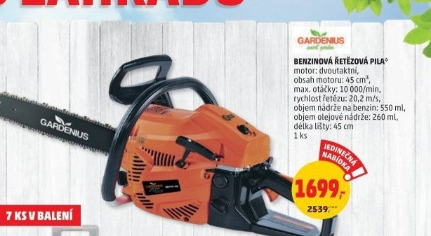 Benzinová řetězová pila Gardenius