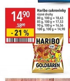 Haribo cukrovinky různé druhy