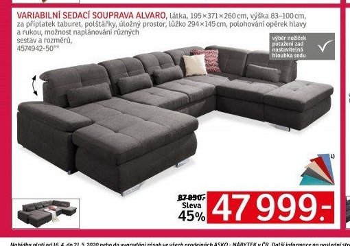 VARIABILNÍ SEDACÍ SOUPRAVA ALVARO - ASKO akcniletaky.com