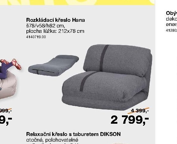 Rozkládací křeslo Hana - Sconto nábytek akcniletaky.com