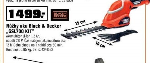 Nůžky aku Black & Decker „GSL700 KIT“