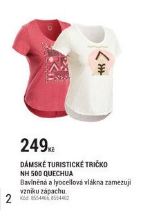 DÁMSKÉ TURISTICKÉ TRIČKO NH 500 QUECHUA