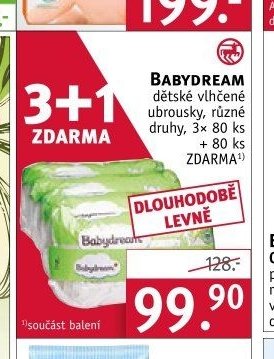 Babydream dětské vlhčené ubrousky