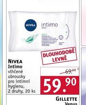 Nivea Intimo vlhčené ubrousky pro intimní hygienu