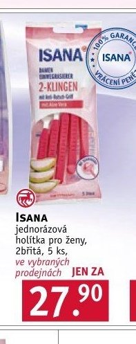 Isana jednorázová holítka pro ženy, 2 břity