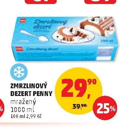 ZMRZLINOVÝ DEZERT PENNY mražený 1000 ml
