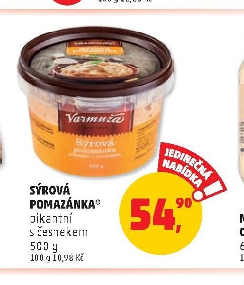 SÝROVÁ POMAZÁNKA pikantní s česnekem 500 g