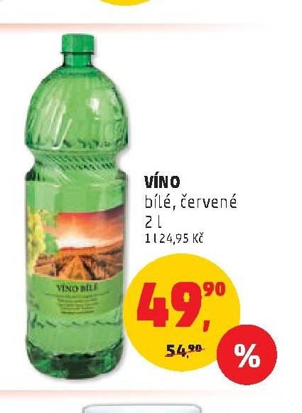 VÍNO bílé, červené 2 l