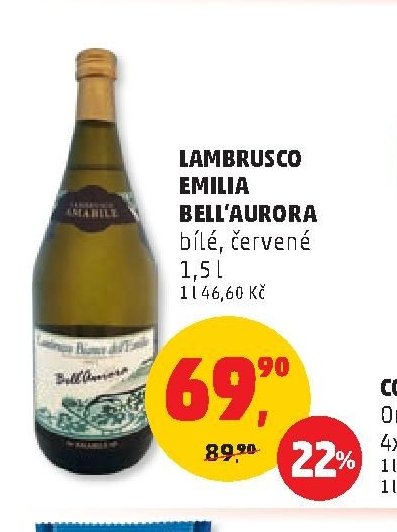 LAMBRUSCO EMILIA BELL'AURORA bílé, červené 1,5 l
