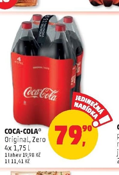 COCA-COLA Original, Zero 4x 1,75 l
