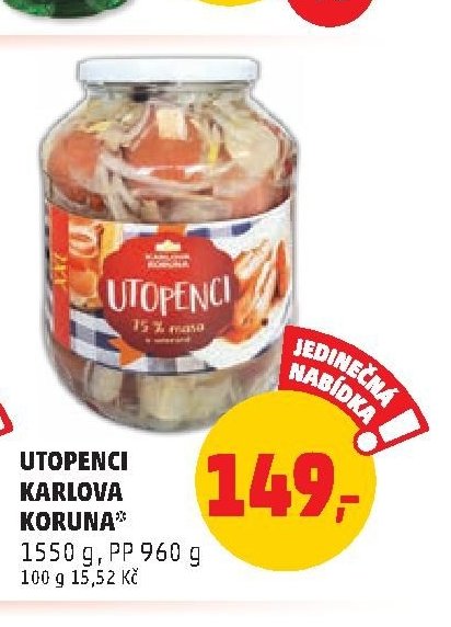 UTOPENCI KARLOVA KORUNA 1550 g, PP 960 g