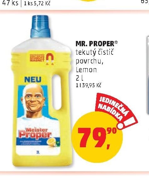 Mr. Proper tekutý čistič povrchu Lemon 2 l