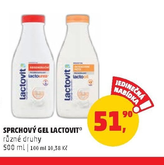 Sprchový gel Lactovit různé druhy 500 ml