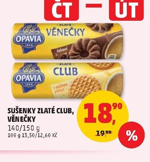 Sušenky Zlaté Club, Věnečky 140/150 g