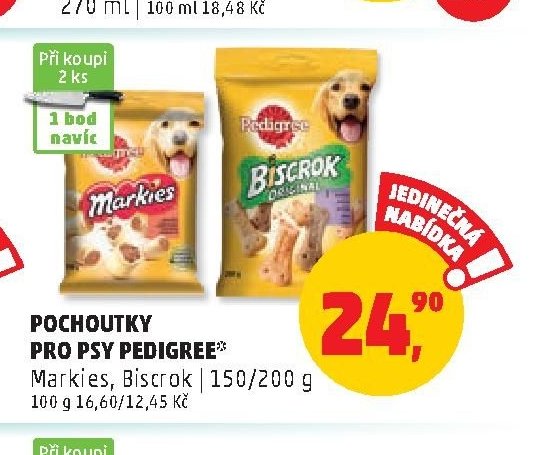 Pochoutky pro psy Pedigree Markies, Biscrok