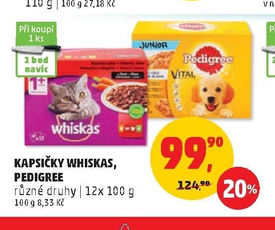 Kapsičky Whiskas, Pedigree